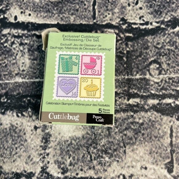 Provo Craft Cuttlebug Celebration Stamps Embossing Folders Die 5 Piece Set - Picture 1 of 5